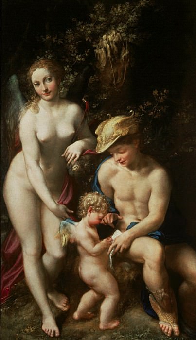 Venus with Mercury and Cupid (The School of Love). Correggio (Antonio Allegri)