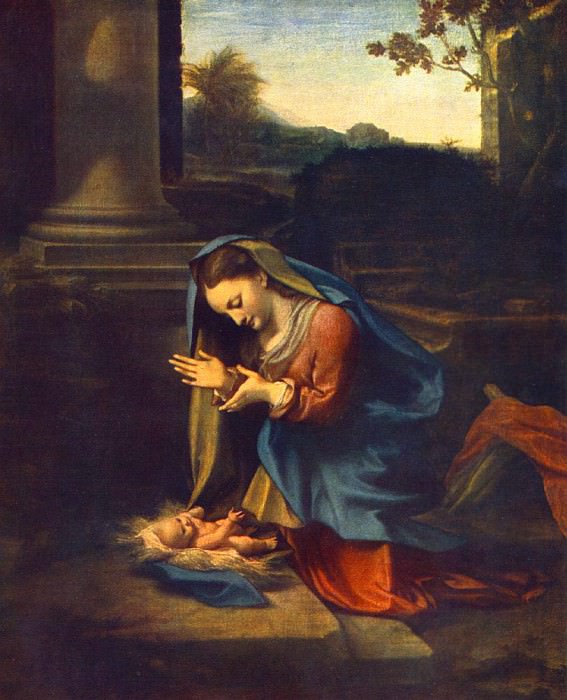 The Adoration Of The Child. Correggio (Antonio Allegri)