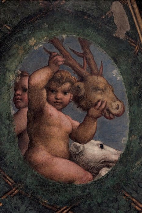 Frescoes in the Camera della Badessa at the Convent of St Paolo in Parma. Correggio (Antonio Allegri)