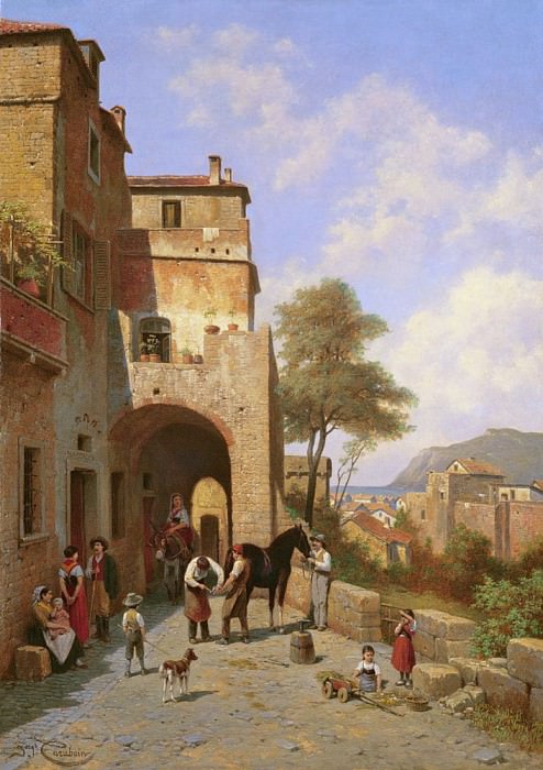 View of Spottorno on the Mediterranean Coast. Jacques François Carabain