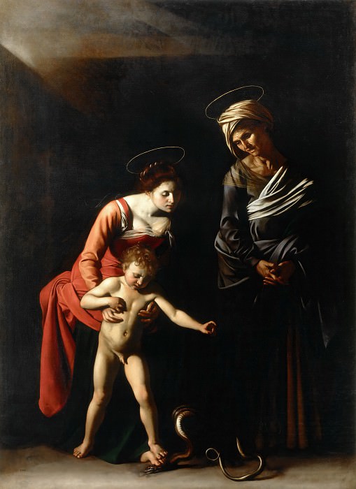 Мадонна c Младенцем и cвятой Анной, Микеланджело Меризи да Караваджо
