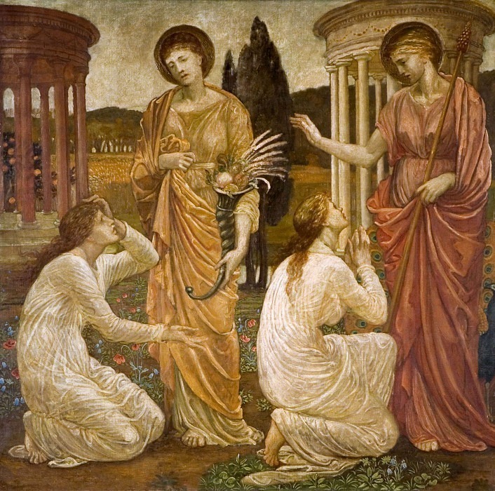 Амур и Психея – Дворцовые зеленые фрески – Психея в святилищах Юноны и Цереры