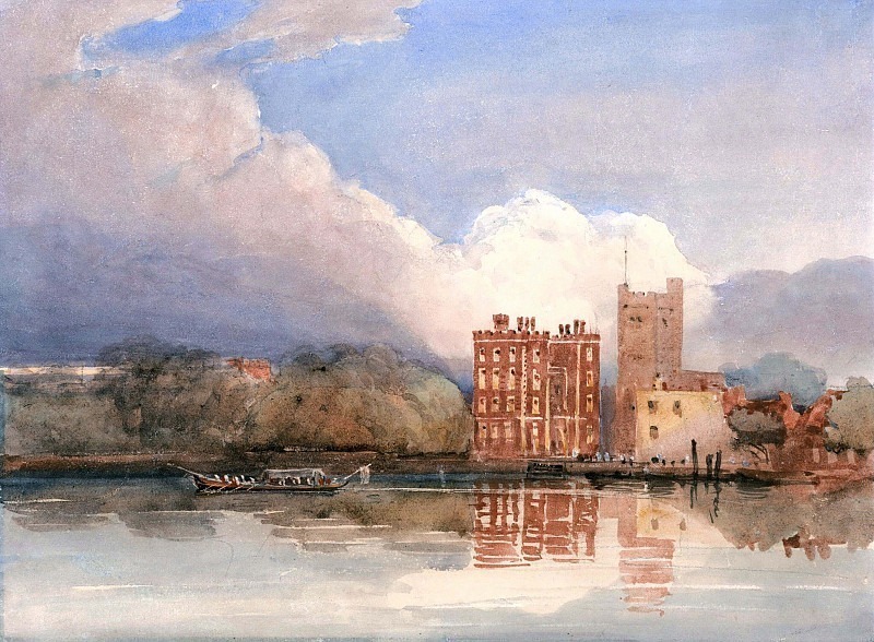 Вид на Ламбетский дворец на Темзе. Дэвид Кокс