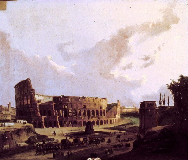 View of the Colosseum in Rome. Ippolito Caffi