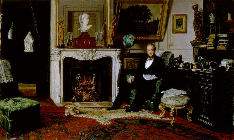 Portrait Of An Art Collector In His Salon. Giuseppe Castiglione