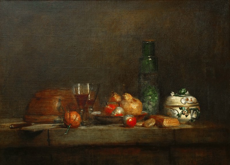 Still Life with Jar of Olives, Jean Baptiste Siméon Chardin