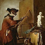 the monkey as painter, Jean Baptiste Siméon Chardin
