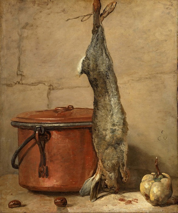 Rabbit and Copper Pot. Jean Baptiste Siméon Chardin