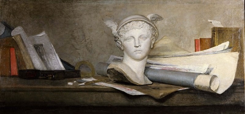 Still life with attributes of the arts. Jean Baptiste Siméon Chardin