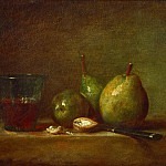 Груши, грецкие орехи и стакан вина, Жан-Батист Симеон Шарден