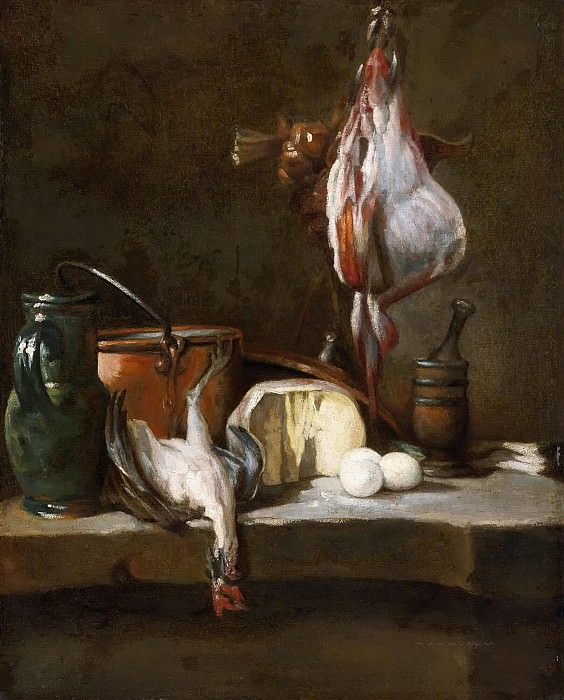 STILL LIFE WITH A RAY-FISH. Jean Baptiste Siméon Chardin