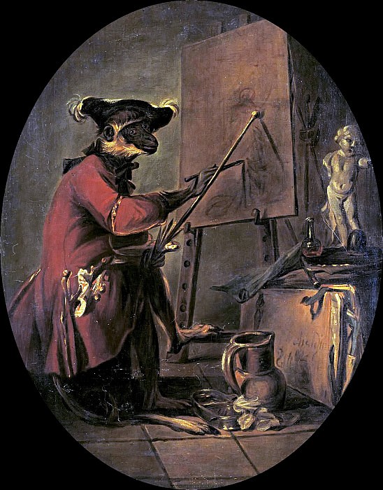 The Monkey Painter. Jean Baptiste Siméon Chardin