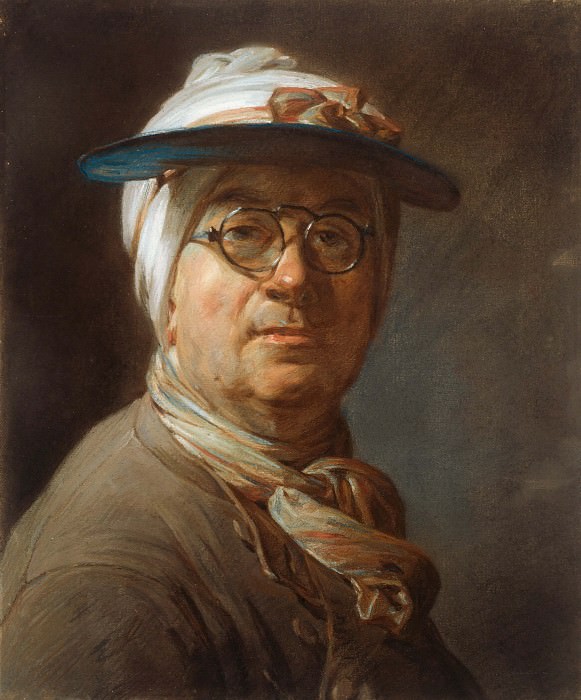 Self-Portrait with a Visor. Jean Baptiste Siméon Chardin