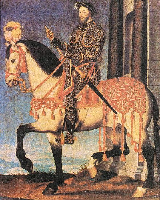Portrait of Francis I King of France. Francois Clouet