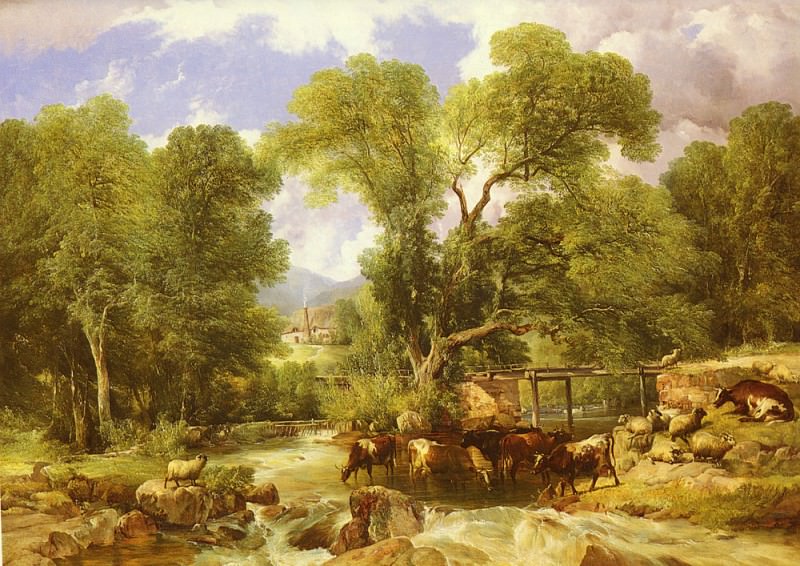 A Wooded Ford. Thomas Sidney Cooper
