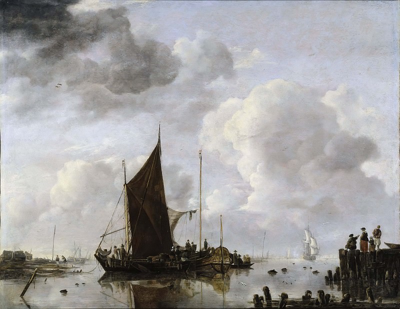 Harbour Scene with Reflecting Water. Van Jan Cappelle