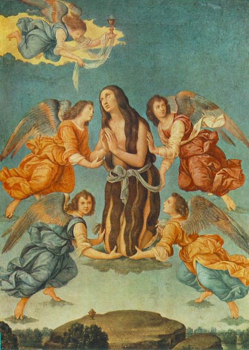 Ангел приносит Марии Магдалене Святое причастие. Лоренцо ди Креди