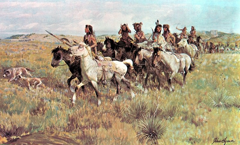 Лошадки для охоты на бизонов. Джон Клаймер
