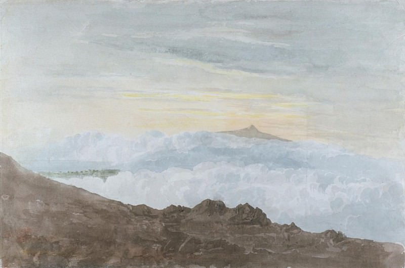 Горный пейзаж с облаками, Джошуа Кристалл