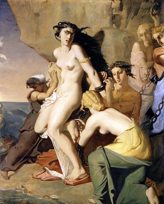 Andromeda Chained to the Rock by the Nereids 1840. Theodore Chasseriau