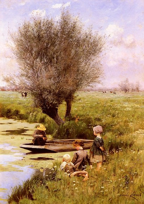 Afternoon Along The River. Emile Claus