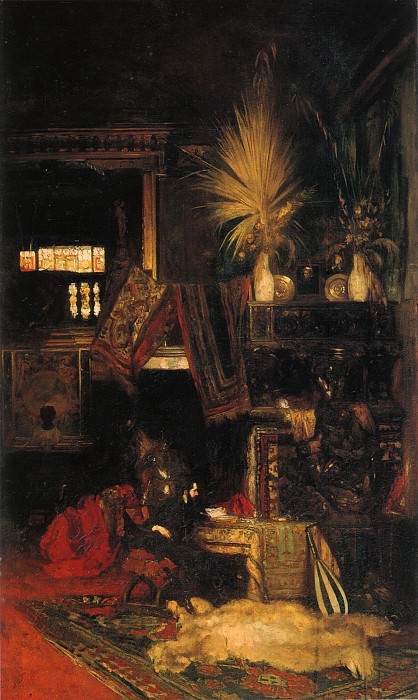 Hans Makart in seinem atelier. Eduard Charlemont