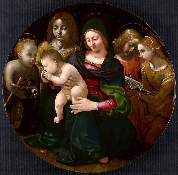 Богородица с младенцем и юным святым Иоанном Крестителем, святой Цецилией и ангелами