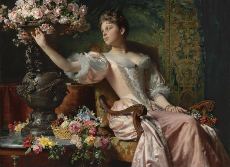 Lady with Flowers. Ladislas Wladislaw Von Czachorski