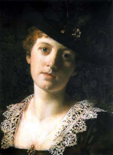 Женщина в шляпе с перьями. Владислав Чахорский