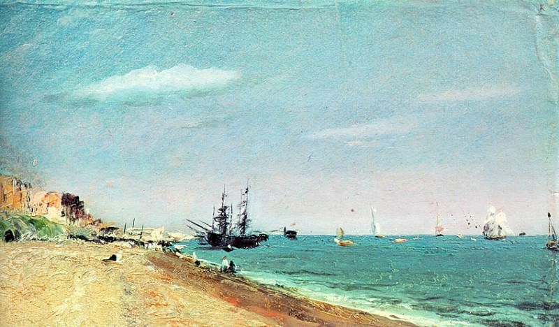 BRIGHTON BEACH WITH COLLIERS, 1824, OIL ON PAPER. John Constable