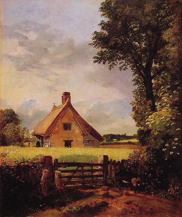 A Cottage in a Cornfield. John Constable