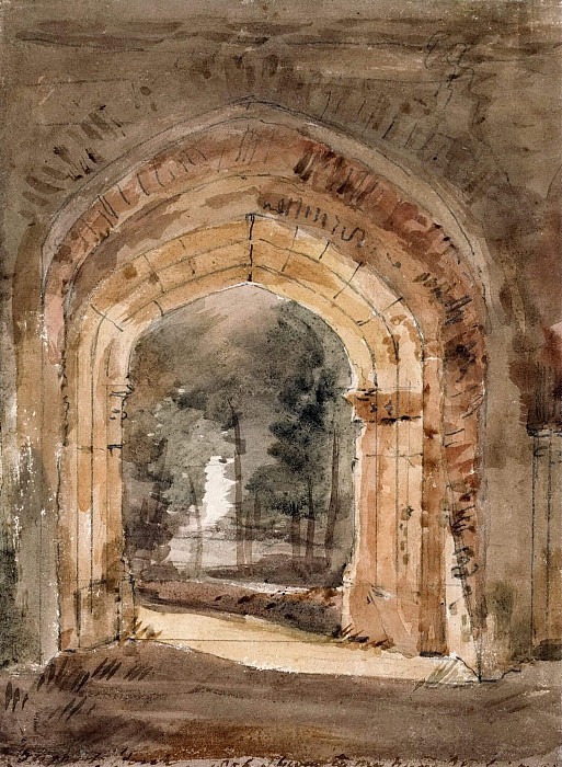 East Bergholt Church, Looking Out the South Archway of the Ruined Tower. John Constable