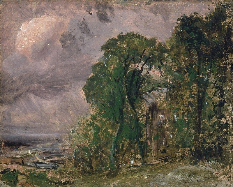 A View at Hampstead with Stormy Weather. John Constable