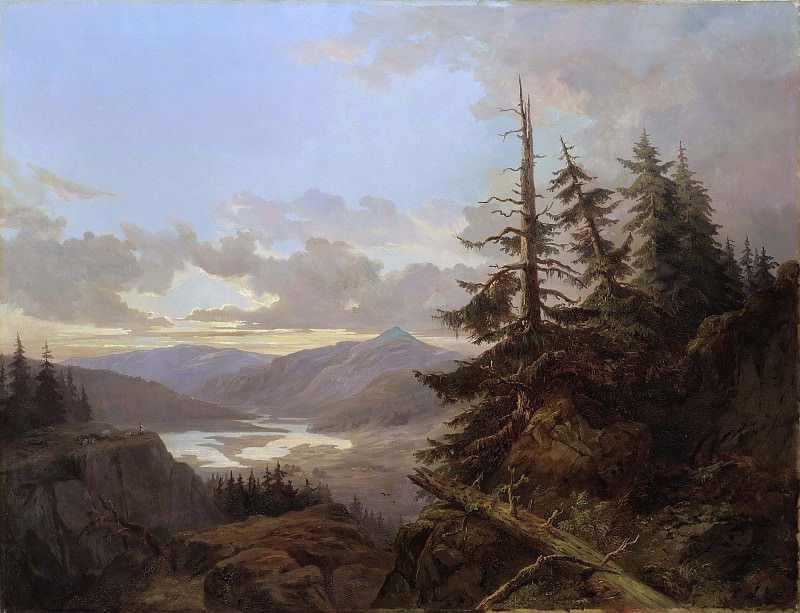 Норвежский пейзаж в свете раннего утра. Карл XV (Король Швеции)
