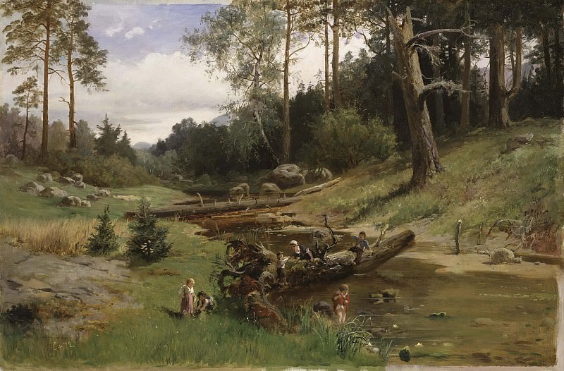 By the Brook in the Forest. Charles XV of Sweden
