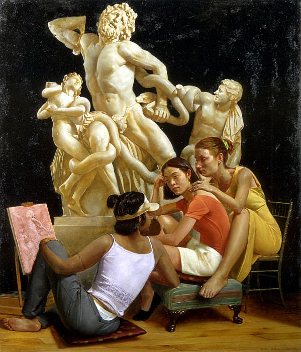 Students with Laocoon. Andrew Conklin