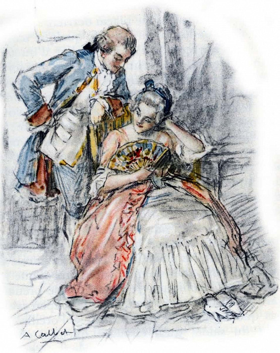 Werther Courting Mademoiselle de B to Forget Charlotte. Antoine Calbet