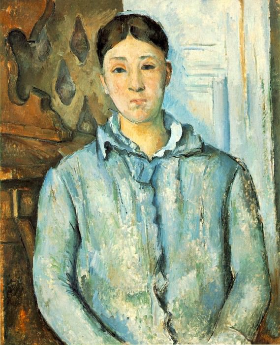 MADAME CeZANNE EN BLEU,1886, THE MUSEUM OF FINE ARTS. Paul Cezanne