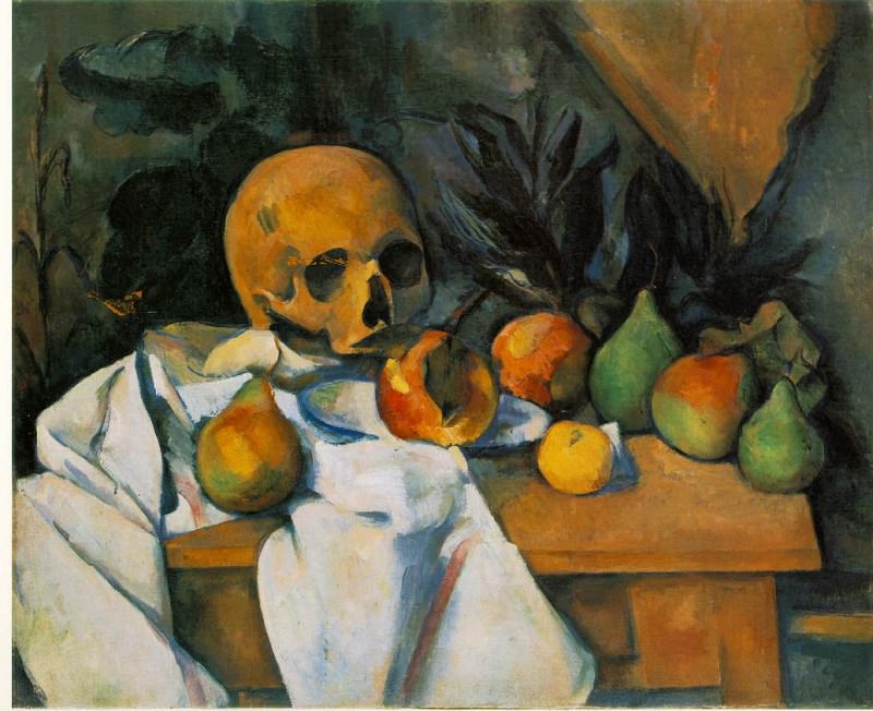 STILL LIFE WITH SKULL (NATURE MORTE AU CRANE),1895-1. Paul Cezanne