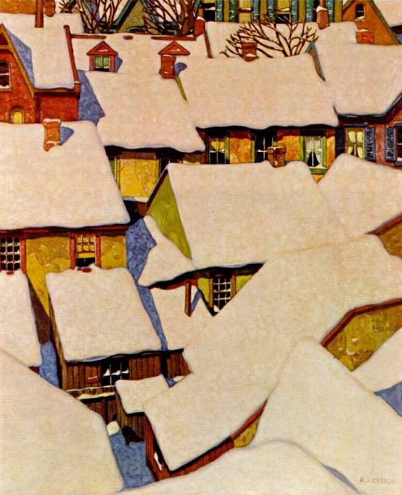 Крыши домов поселения, 1924. Альфред Джозеф Кассон