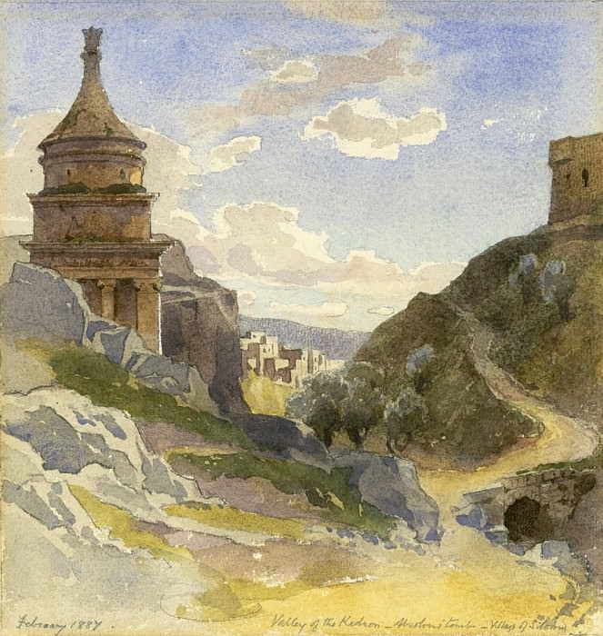 Долина Кедрон, Могила Авессалома - Деревня Силоам февраль 1887. Джеймс Кларк