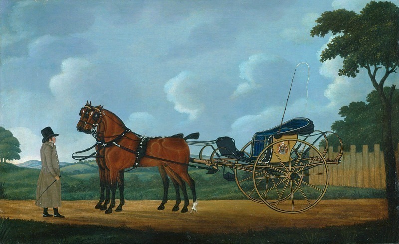 Джентльмен с парой лошадей, запряжённых в карету