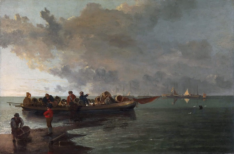 A Barge with a Wounded Soldier. John Crome
