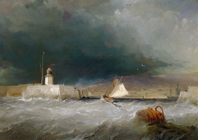 Port on a Stormy Day. George Chambers