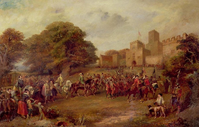 Visit of King James I to Hoghton Tower in 1617. George Cattermole
