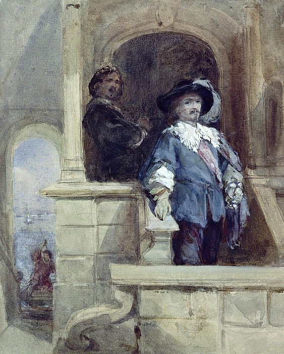 Sir Thomas Wentworth (afterwards Earl of Strafford) and John Pym at Greenwich. George Cattermole