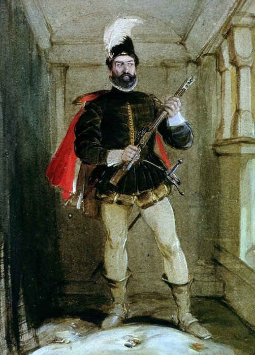 Гамильтон Ботвеллхау собирается застрелить регента Мюррея в Линлитгоу 23 января 1570., Джордж Каттермоул