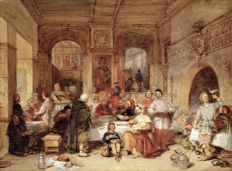Dinner in the Great Hall, George Cattermole