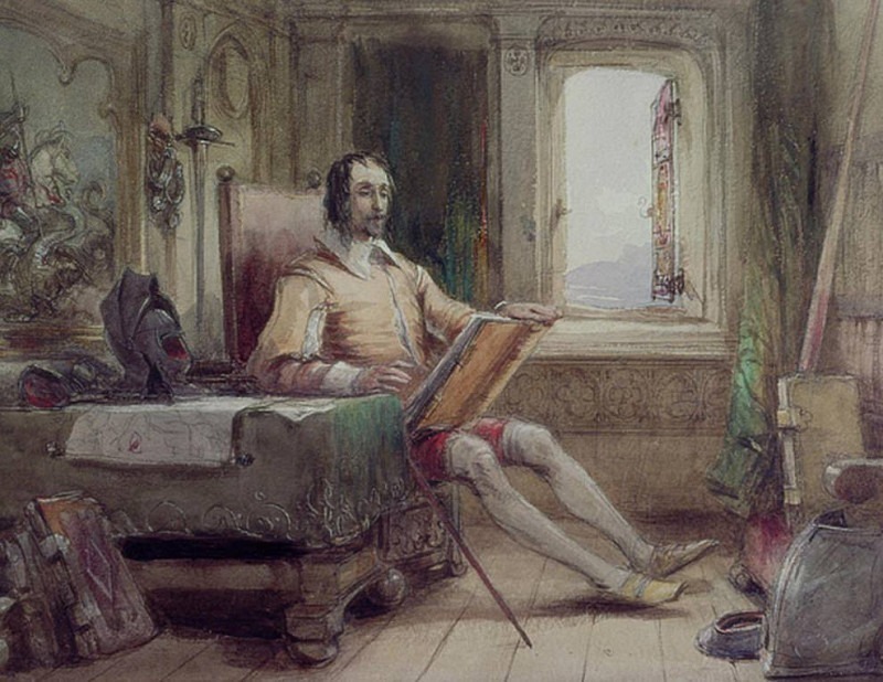 Don Quixote in his Study, George Cattermole
