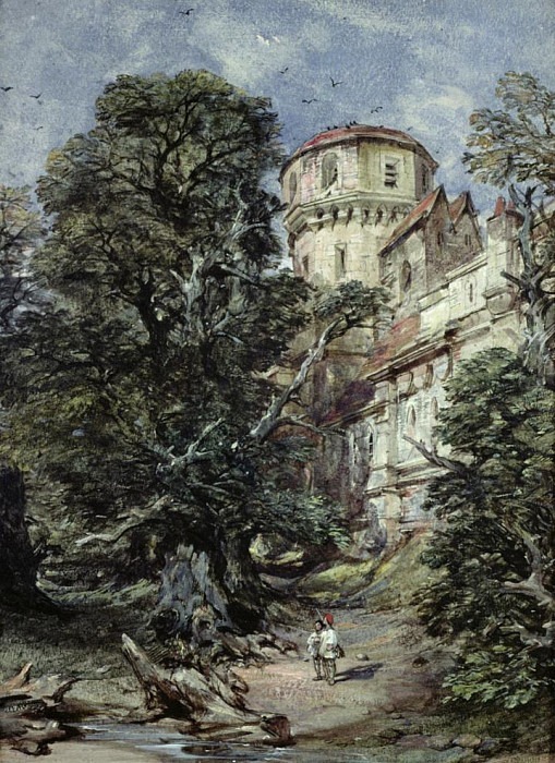 Пейзаж с замком и деревьями, Джордж Каттермоул